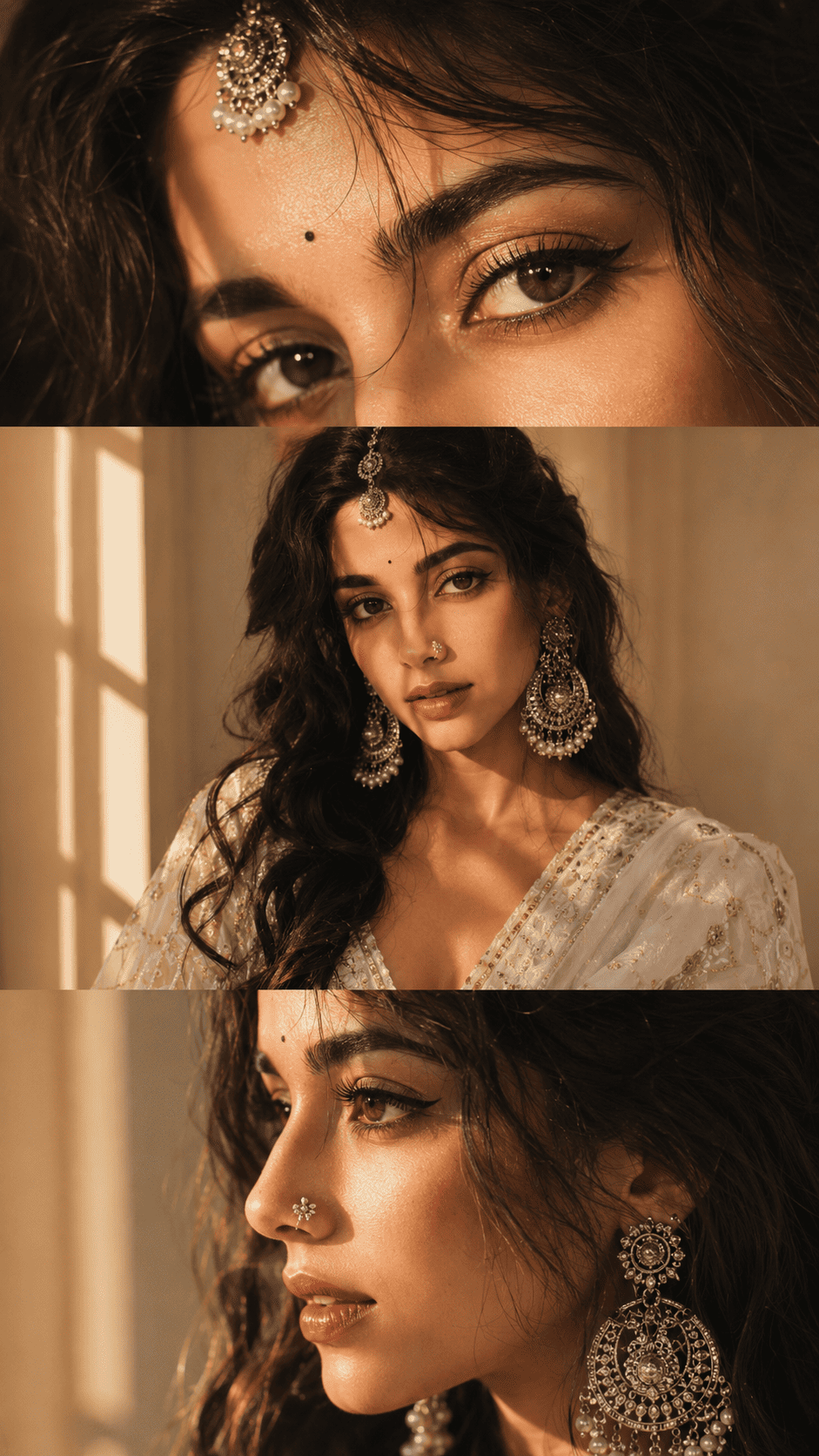 Tech Upkar Aesthetic Saree Collage DSLR beauty portrait AI photo editing prompt example generated using Google Gemini