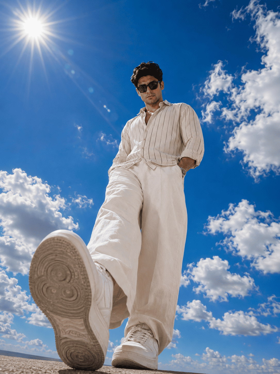 Cloudy And Sunlight Photo Prompt 2 example - Tech Upkar Cloudy And Sunlight Photo Prompt 2 example full body cream linen generated using ChatGPT by Tech Upkar