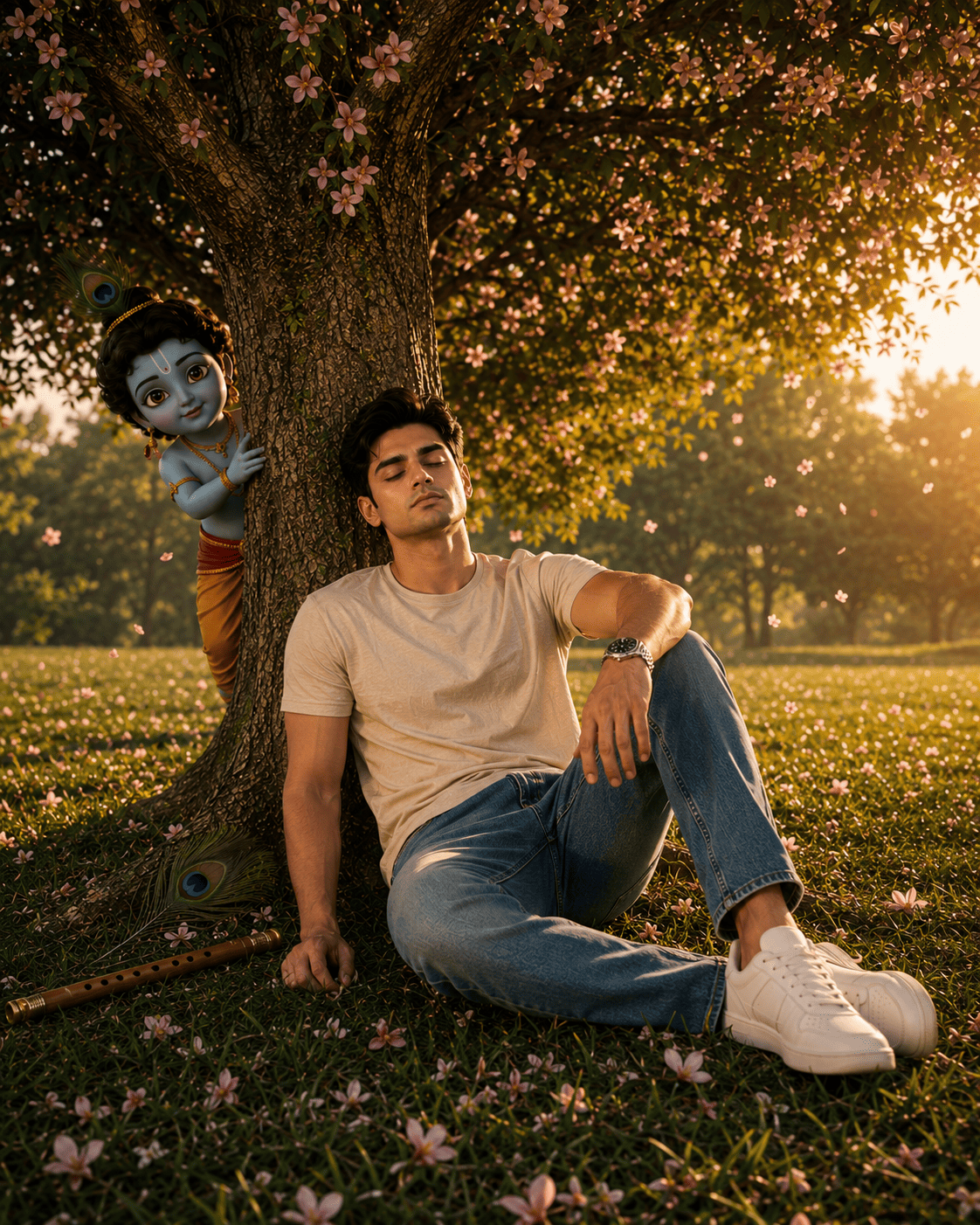 Little Krishna prompt boy example - Tech Upkar Tech Upkar Little Krishna AI photo editing prompt boy version example generated using ChatGPT