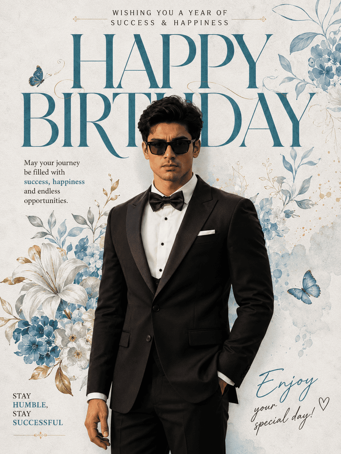 Luxury Birthday Poster AI Prompt 4 example generated using ChatGPT by Tech Upkar