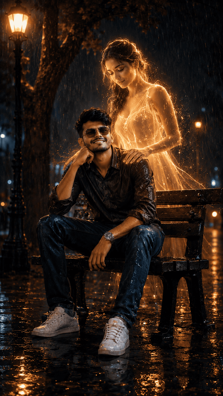 Rain Memory prompt example - Tech Upkar Tech Upkar Rain Memory AI photo editing prompt example generated using Google Gemini