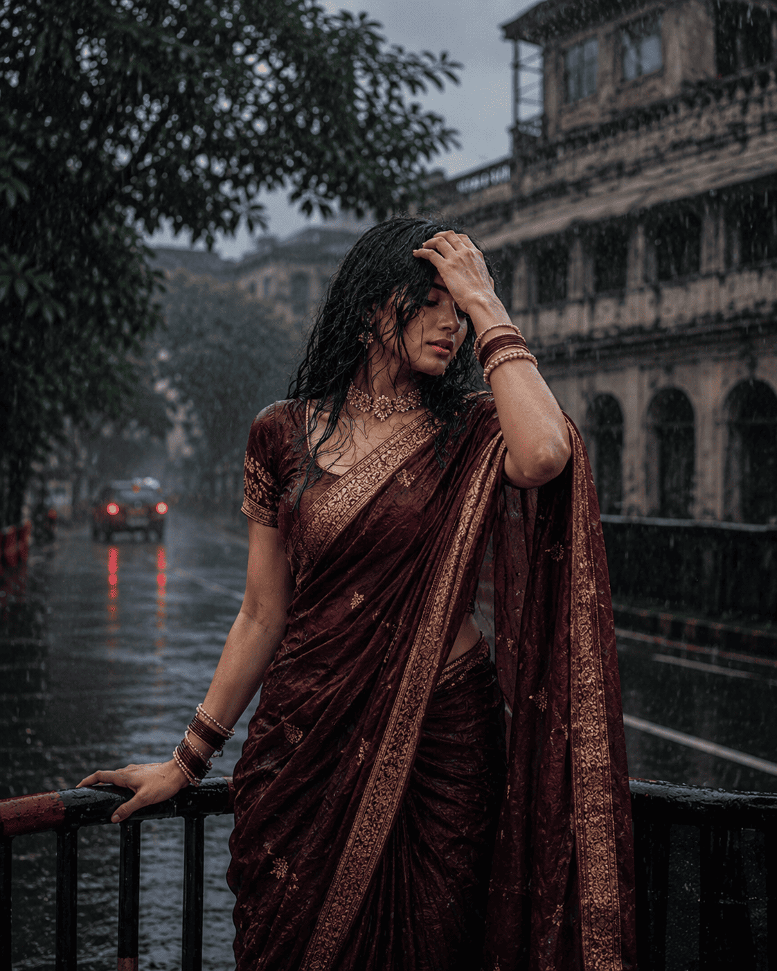Tech Upkar Viral Aesthetic Rain AI photo editing prompt example generated using ChatGPT
